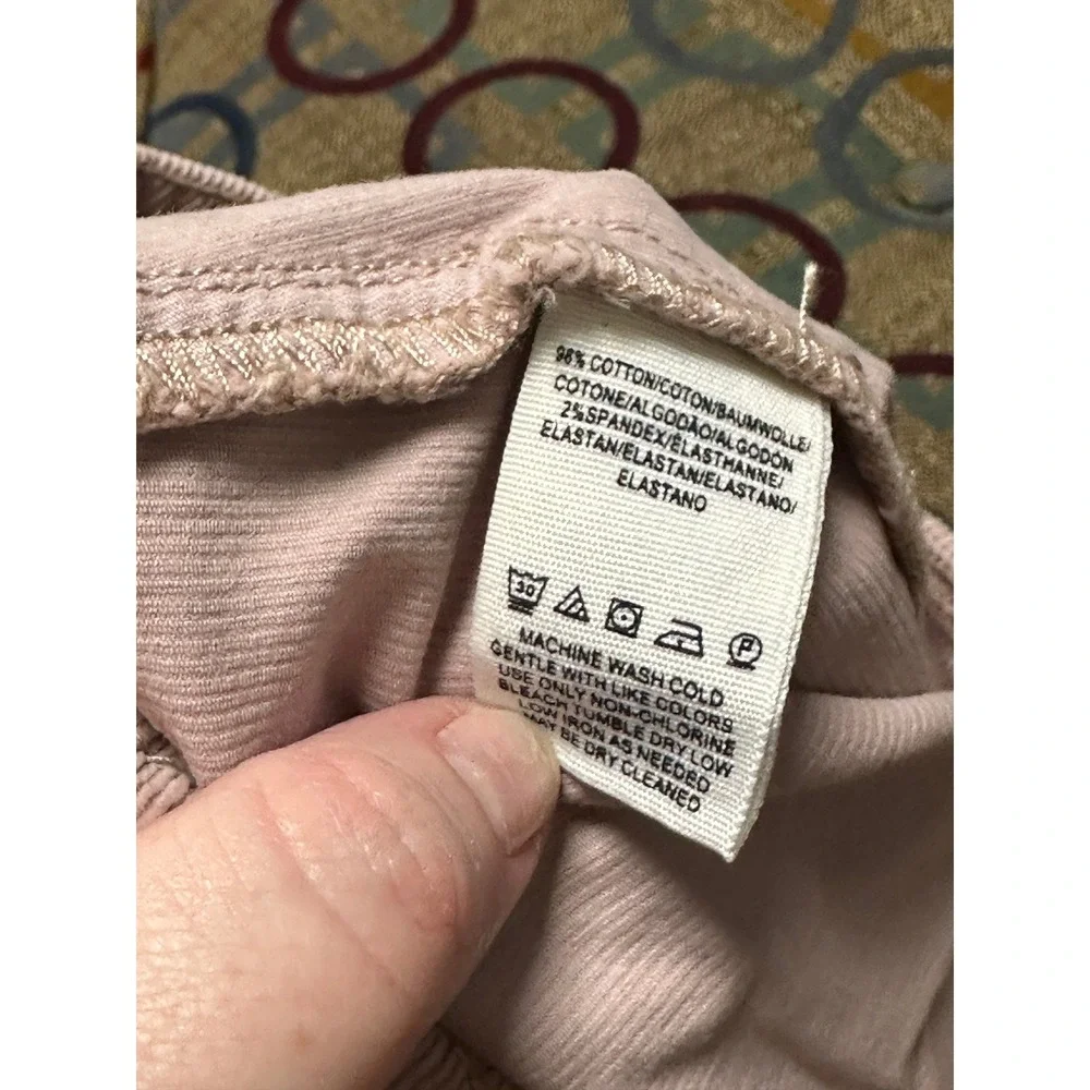 Free People We The Free Pink Corduroy Button Front Mini Skirt Size 26 Long